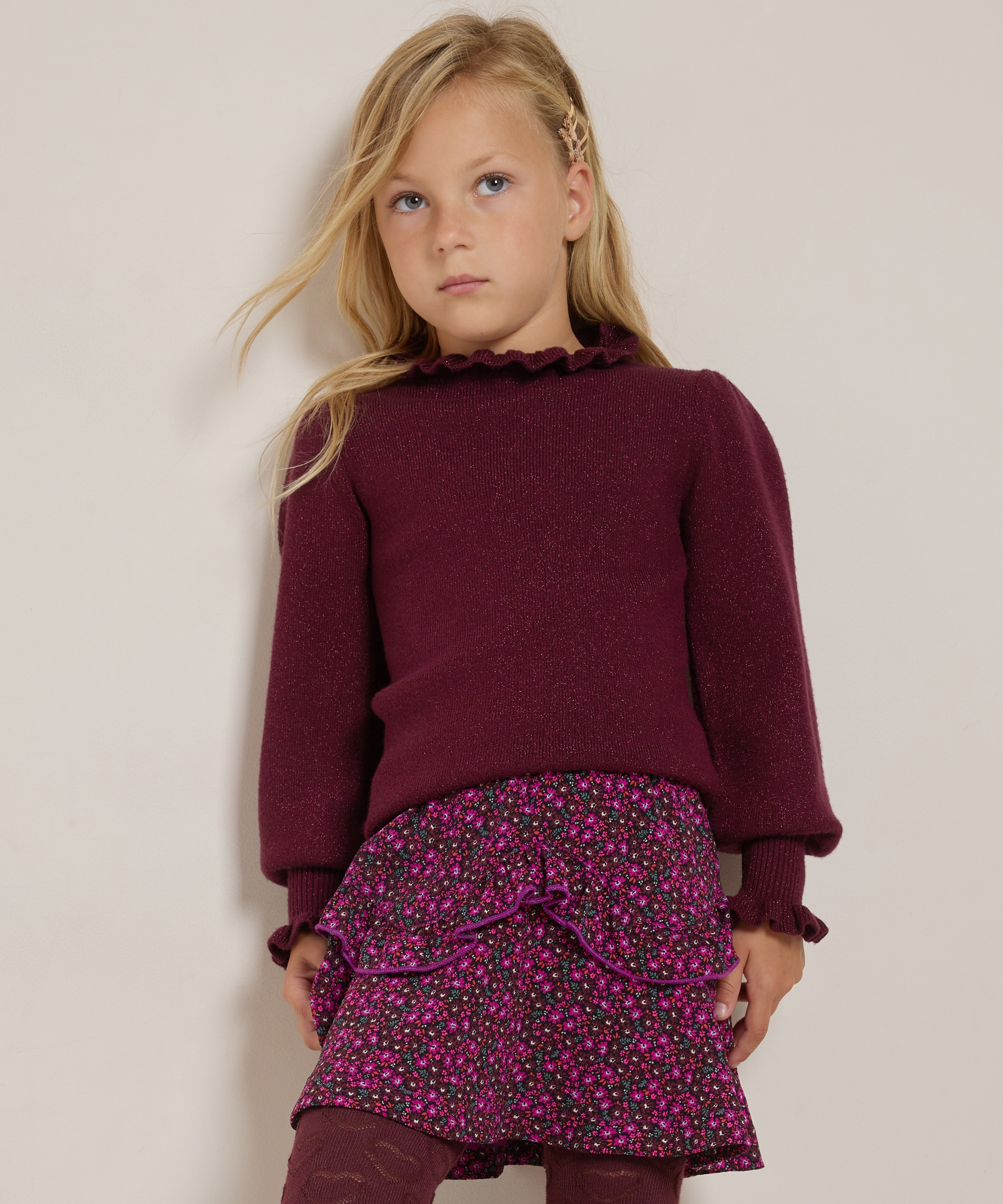 basic ruche trui met glitters