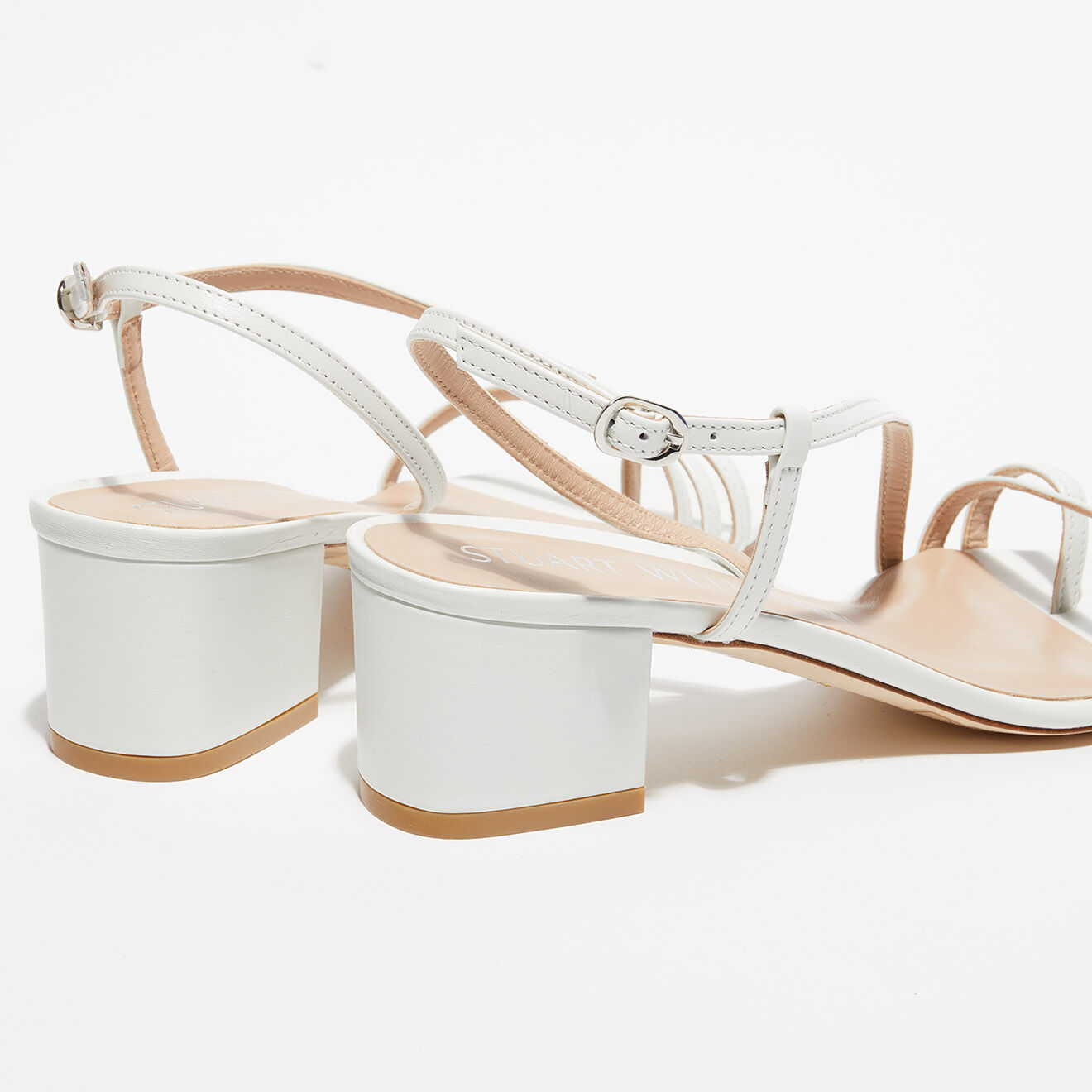Stuart Weitzman Sandales en Cuir Soirée Sleek 50 blanches - Talon 5 cm
