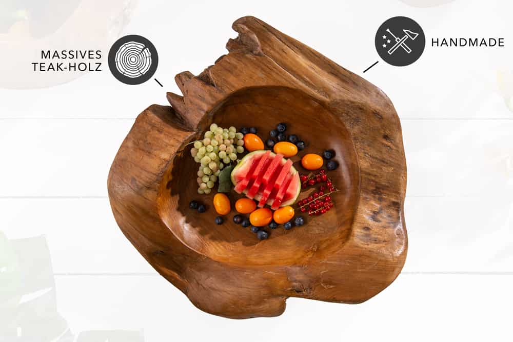 Massive Schale NATURE ROOT 50cm natur Teakholz Wurzelholz