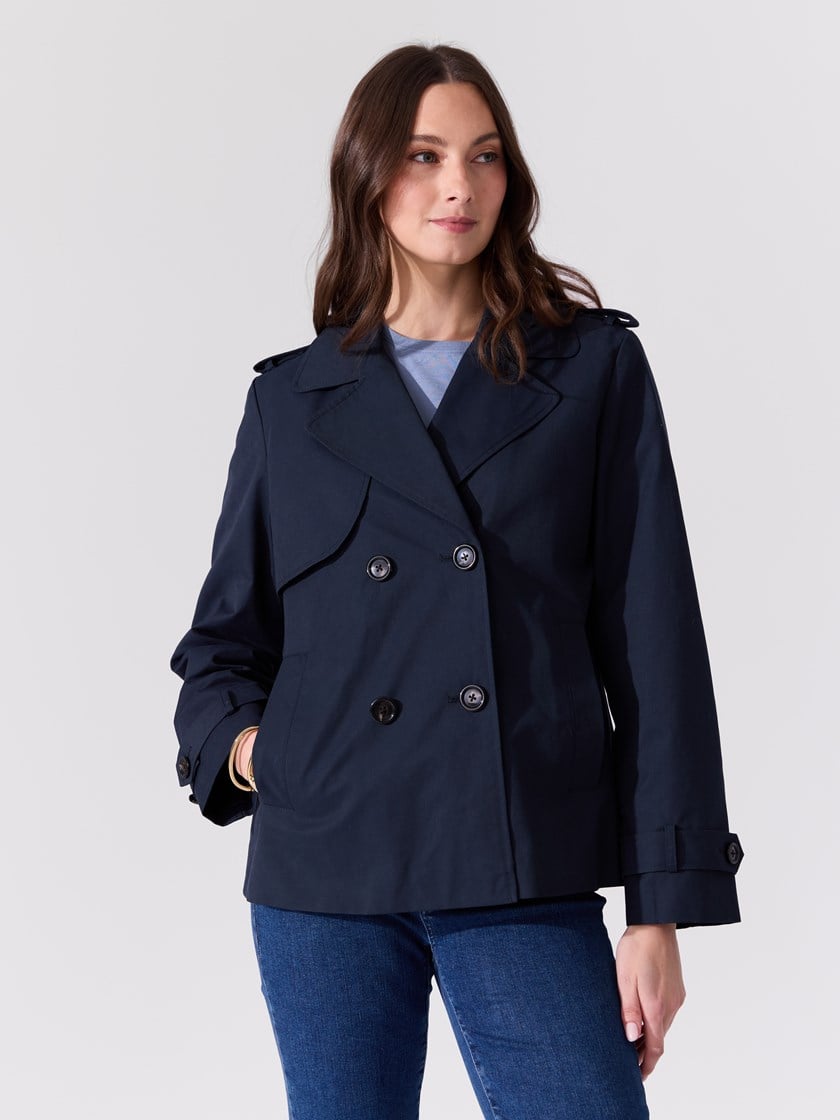 Mila kort trenchcoat Navy Blazer