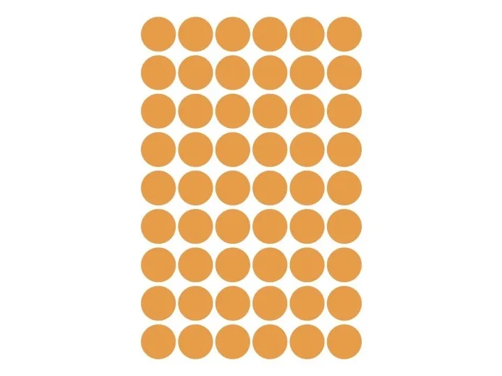 Etiket Avery Zweckform neon orange Ø12 mm - (5 ark x 54 stk.)