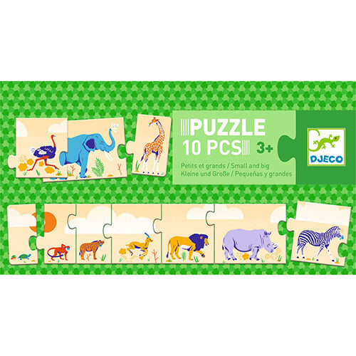 Djeco puzzel klein en groot - 10st