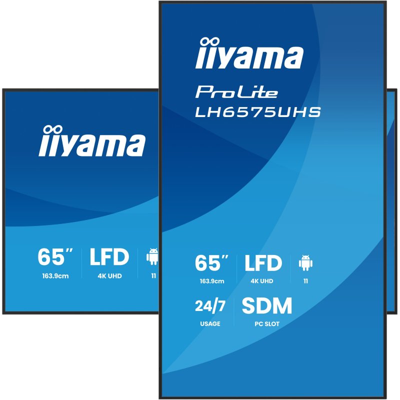 iiyama LH6575UHS-B2AG Écran d'affichage dynamique Écran plat de signalisation numérique 163,8 cm (64.5