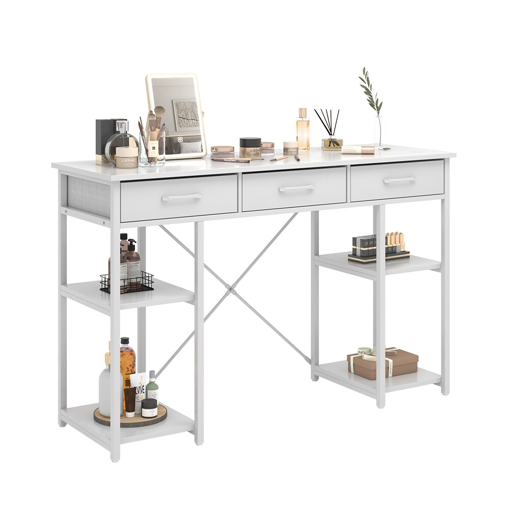 Vicco Schminktisch Chino Weiß 120 cm mit 3 Schubladen