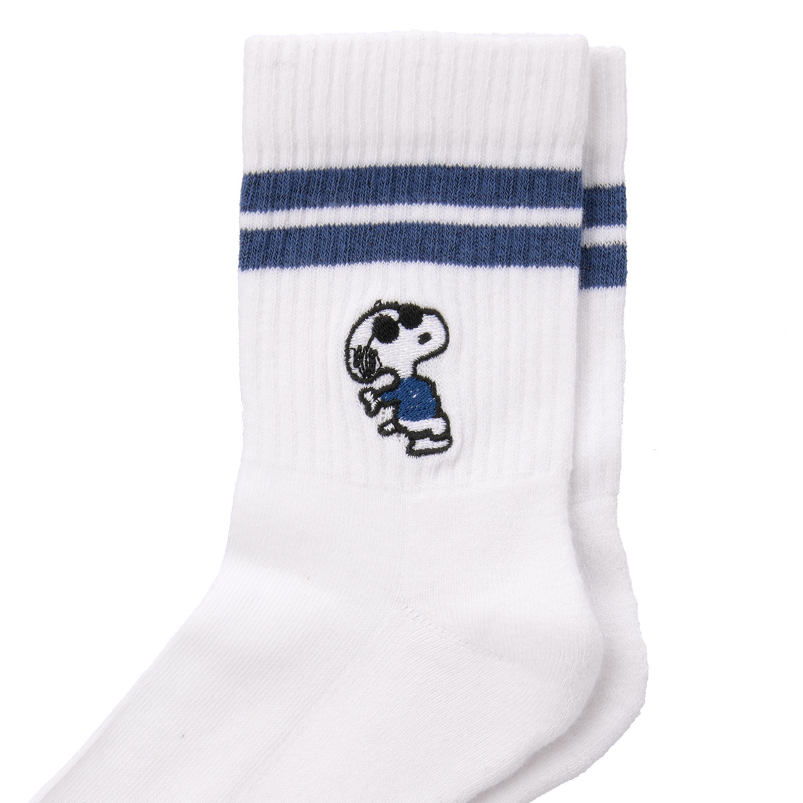 VanVaan 1 Paar Peanuts Socken mit Stickerei weiss