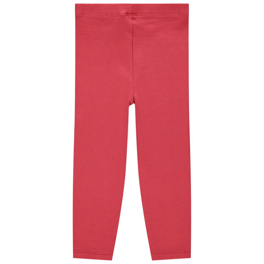 Legging côtelé en coton bio à boutons fantaisie - Rouge