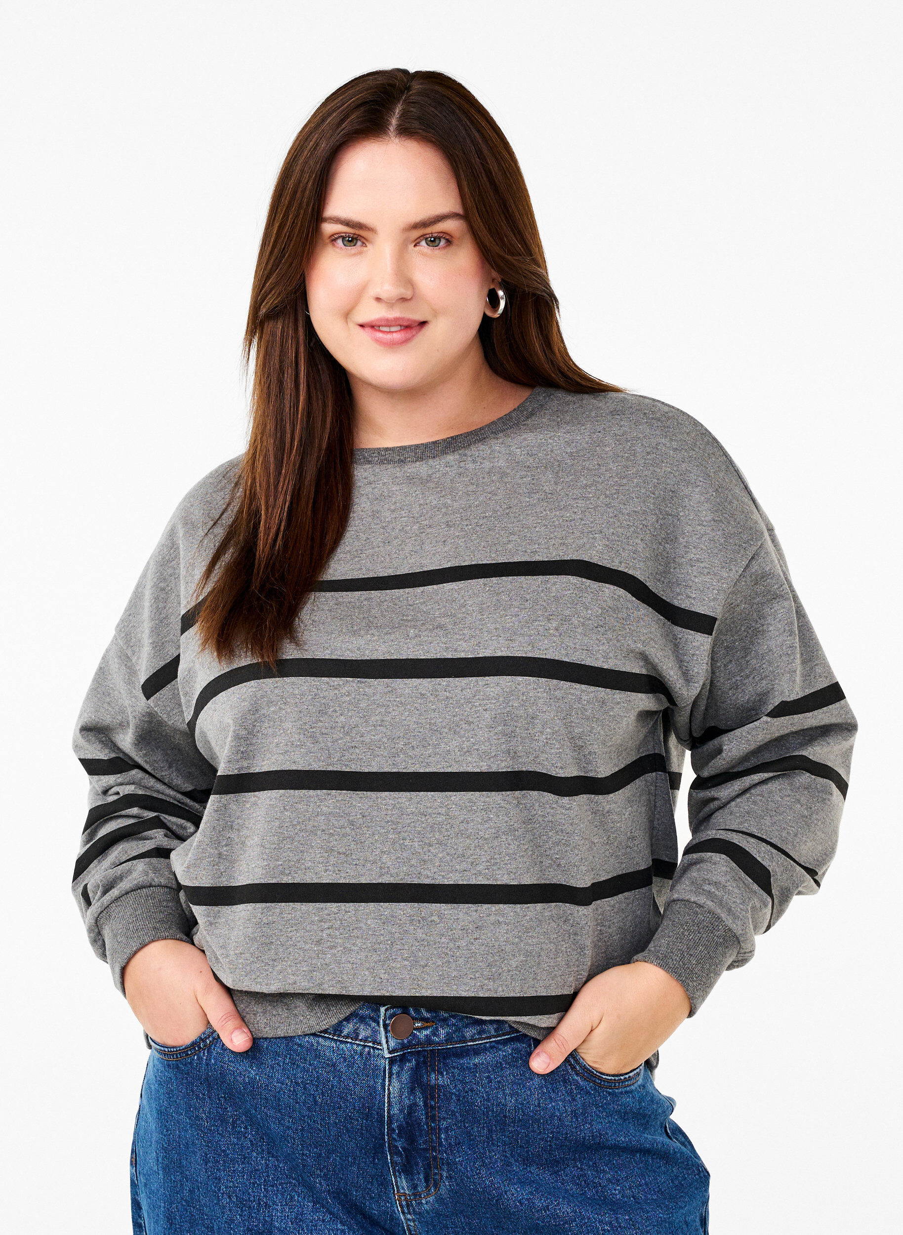 Sweatshirt med striber