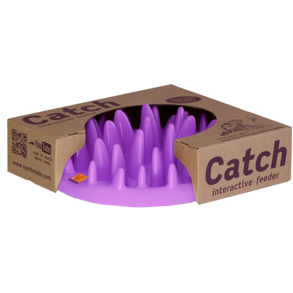 Gamelle plateau anti glouton 27 cm violet pour chat