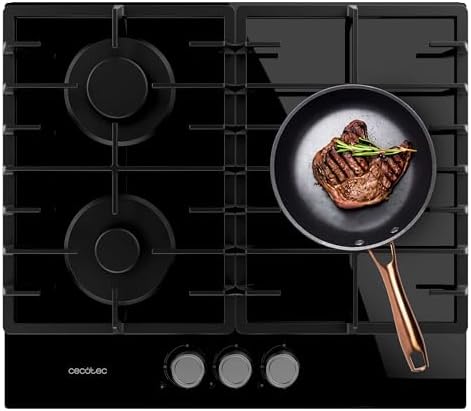 Cecotec Plaque à gaz Bolero Squad G 4200S Glass Black. Plaque à gaz avec 4 feux, finition verre noir, puissance 8000W, grilles individuelles et allumage électrique avec sécurité des vannes. : Cuisine et Maison