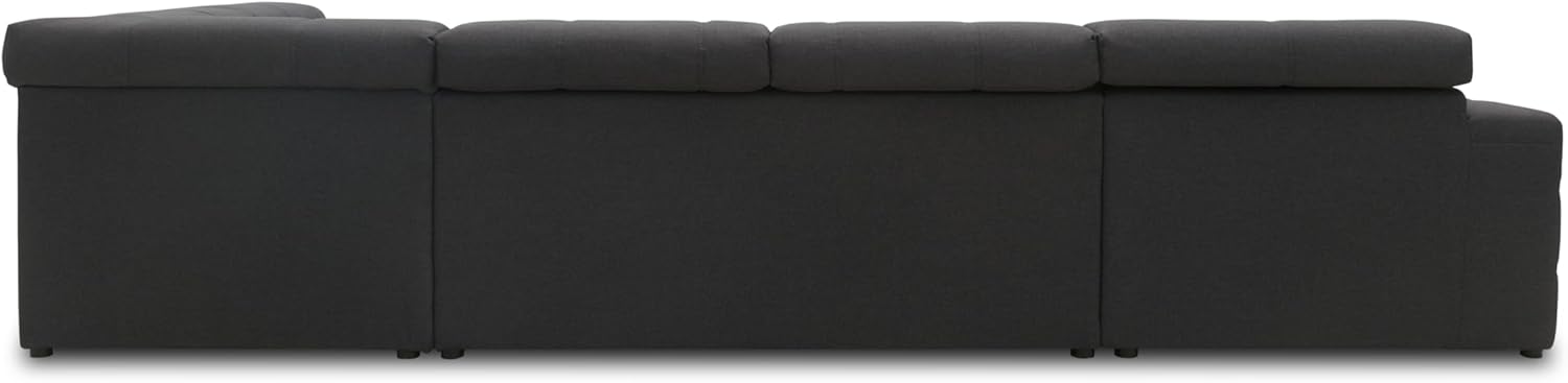 DOMO. collection Sofa Brandon, Wohnlandschaft mit Rückenfunktion und Sitztiefenverstellung Couch in U-Form, Polstergarnitur 359 x 228 x 80 cm (BxTxH), dunkelgrau