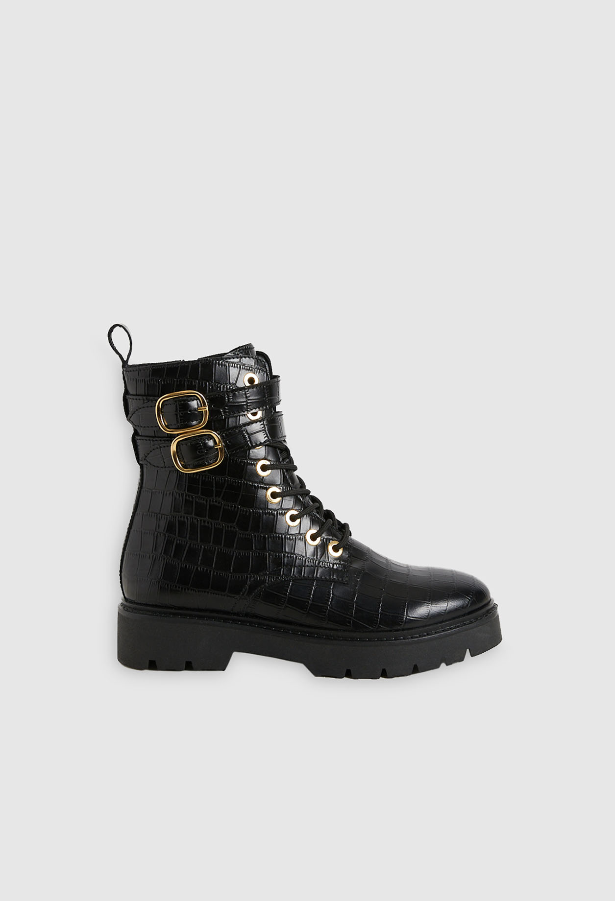 Boots montantes &agrave; lacets
