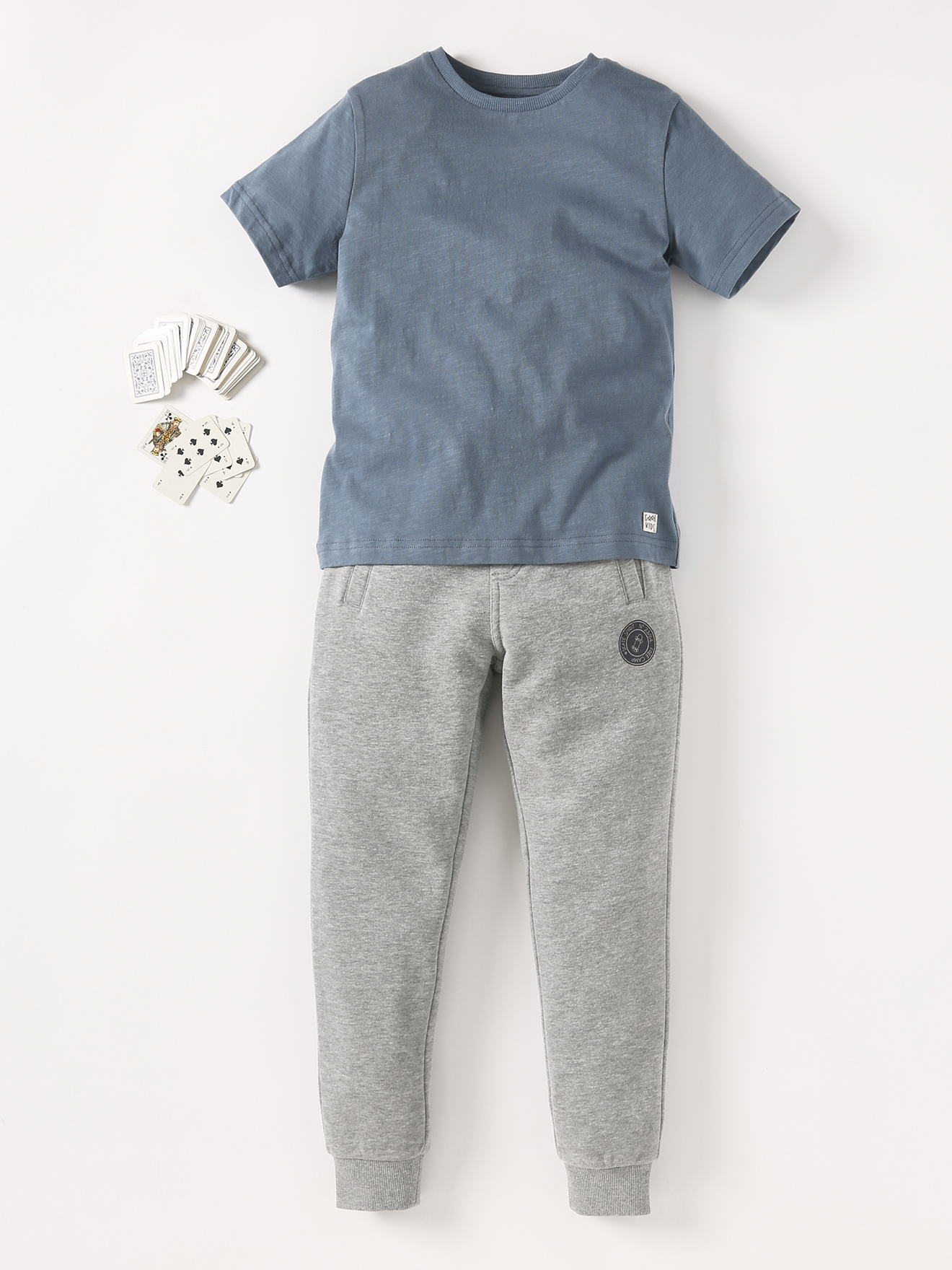 Conjunto de calça de moletom para meninos + camiseta de manga curta personalizável para meninos