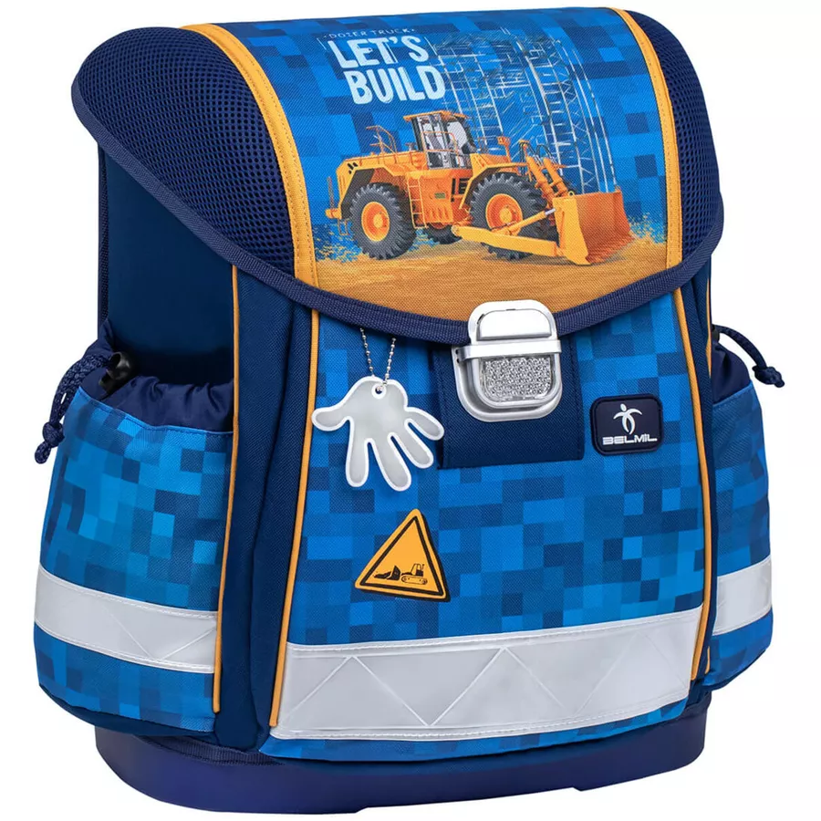 Belmil Schulranzen Classy Schulranzen Set 5-teilig mit Brustgurt Bulldozer