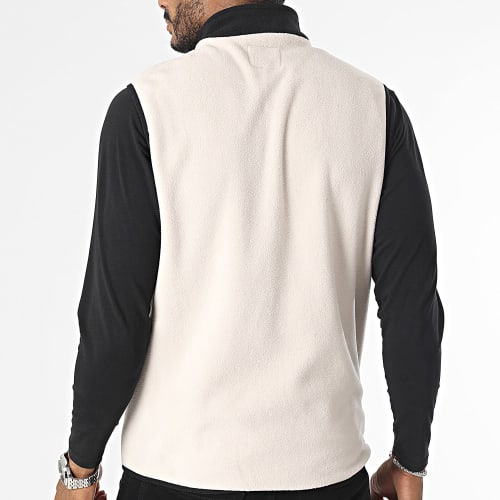 Veste Polaire Zippée Sans Manches Flame Fleece Beige Noir