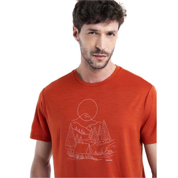 T-shirt randonnée ICEBREAKER M MERINO 150 TECH LITE III SS TEE SUNSET CAMP MOLTEN