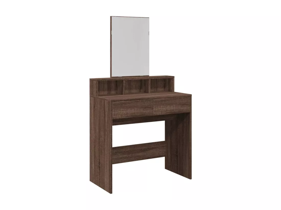 Coiffeuse avec miroir chêne marron 80x41x144,5 cm