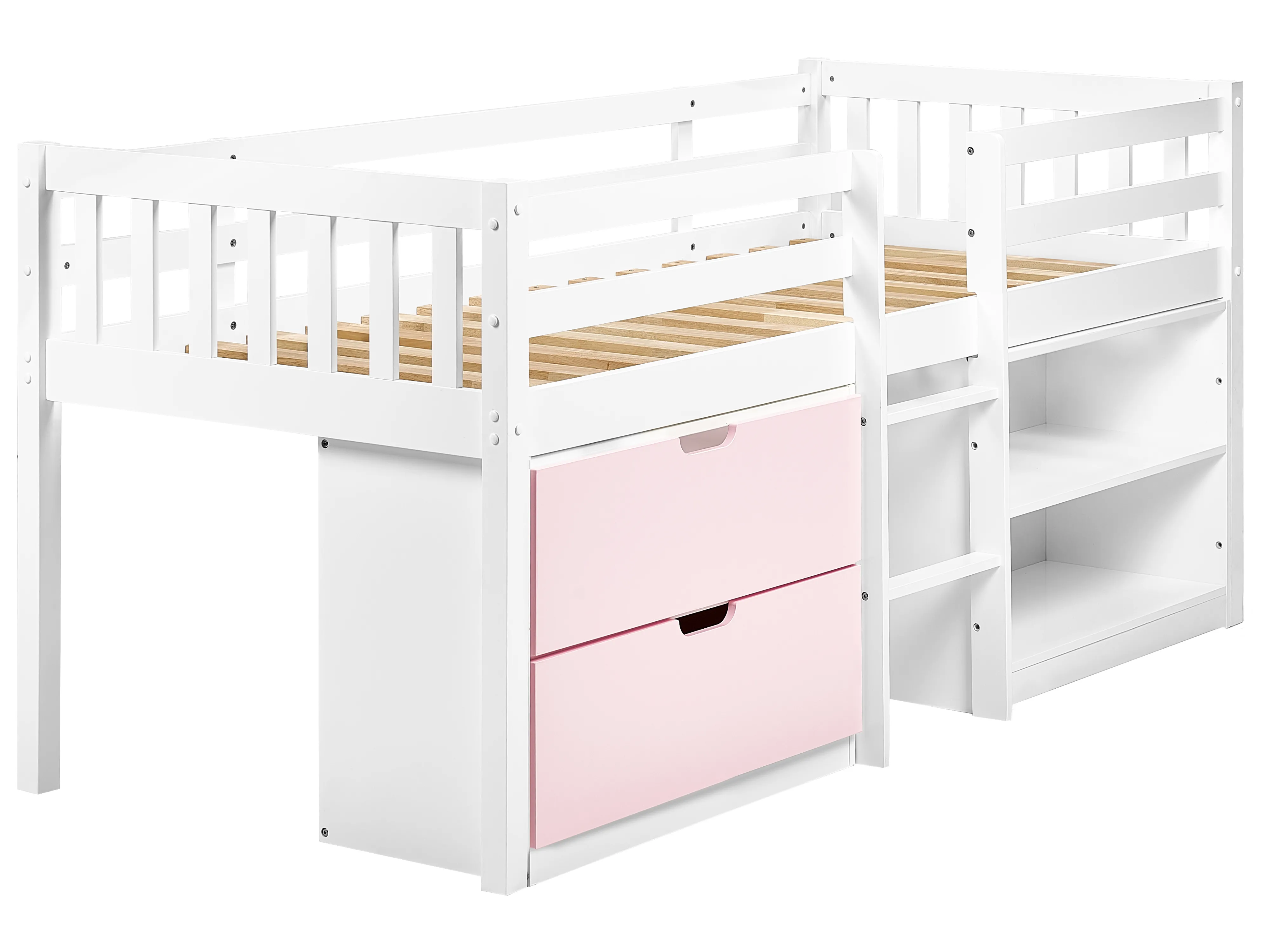 Verhoogd bed Hout SUSVILLE 90 x 200 cm Roze