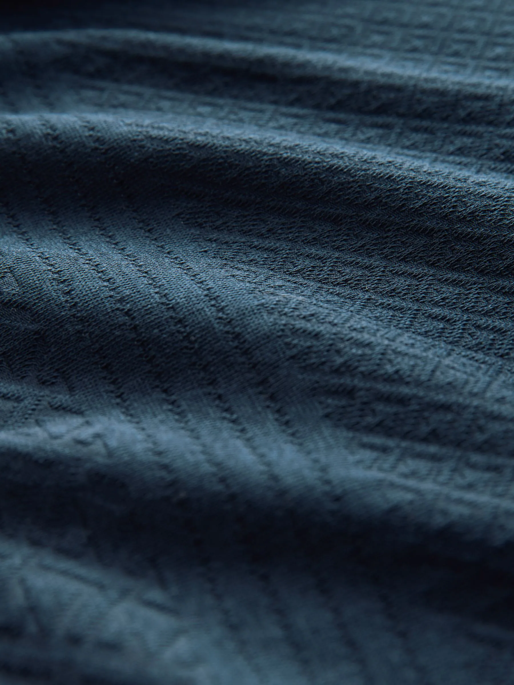 Marineblauw - Normale Pasvorm - Net jacquard poloshirt