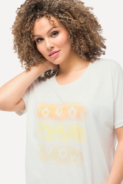 T-Shirt, Streifen, Oversized, Rundhals, Halbarm