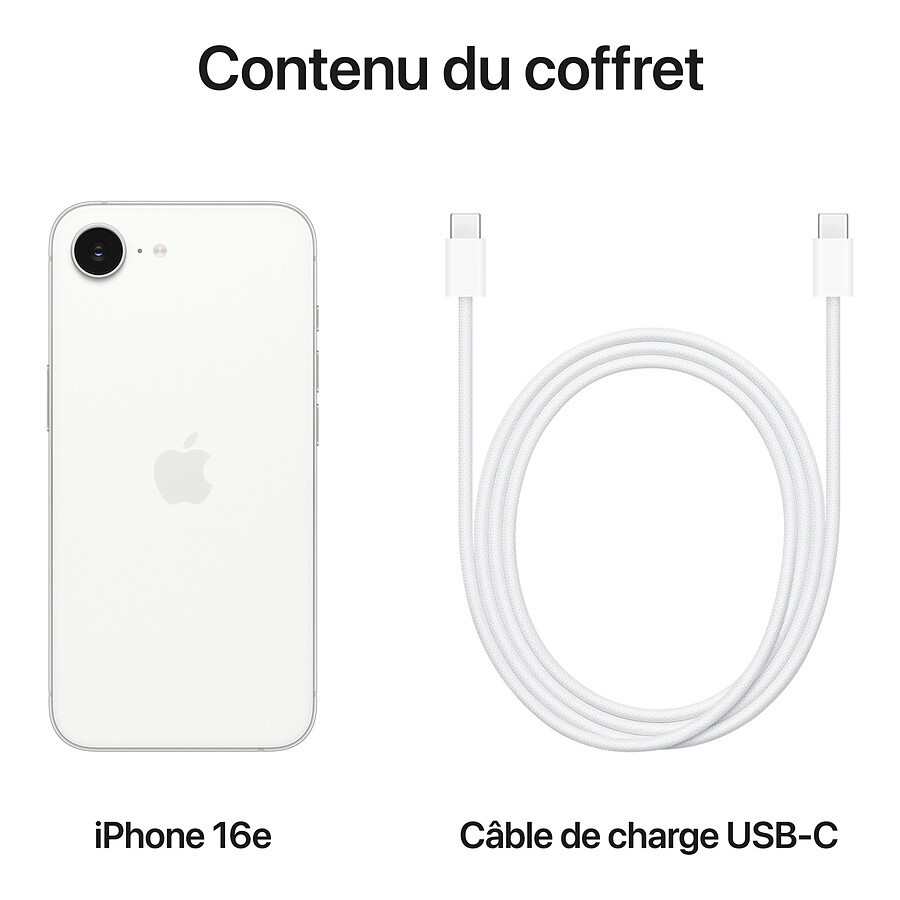 Apple iPhone 16e Blanc - 128 Go