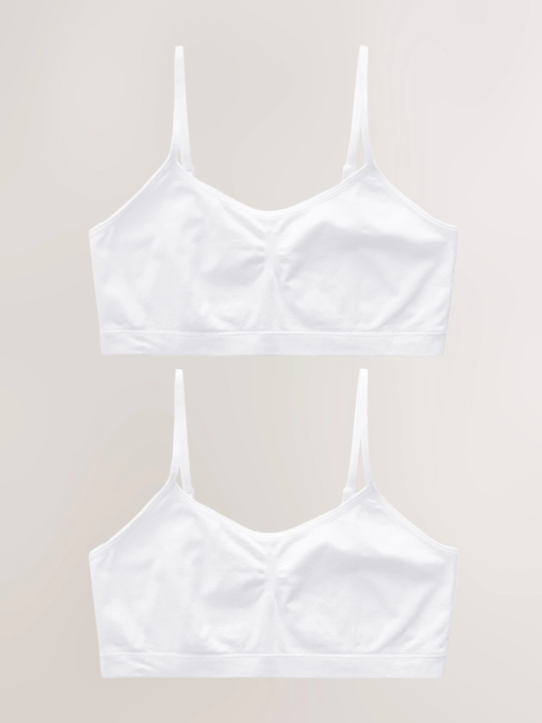 Wit - Naadloze Cropped Tops 2 Pack (7-16jr)