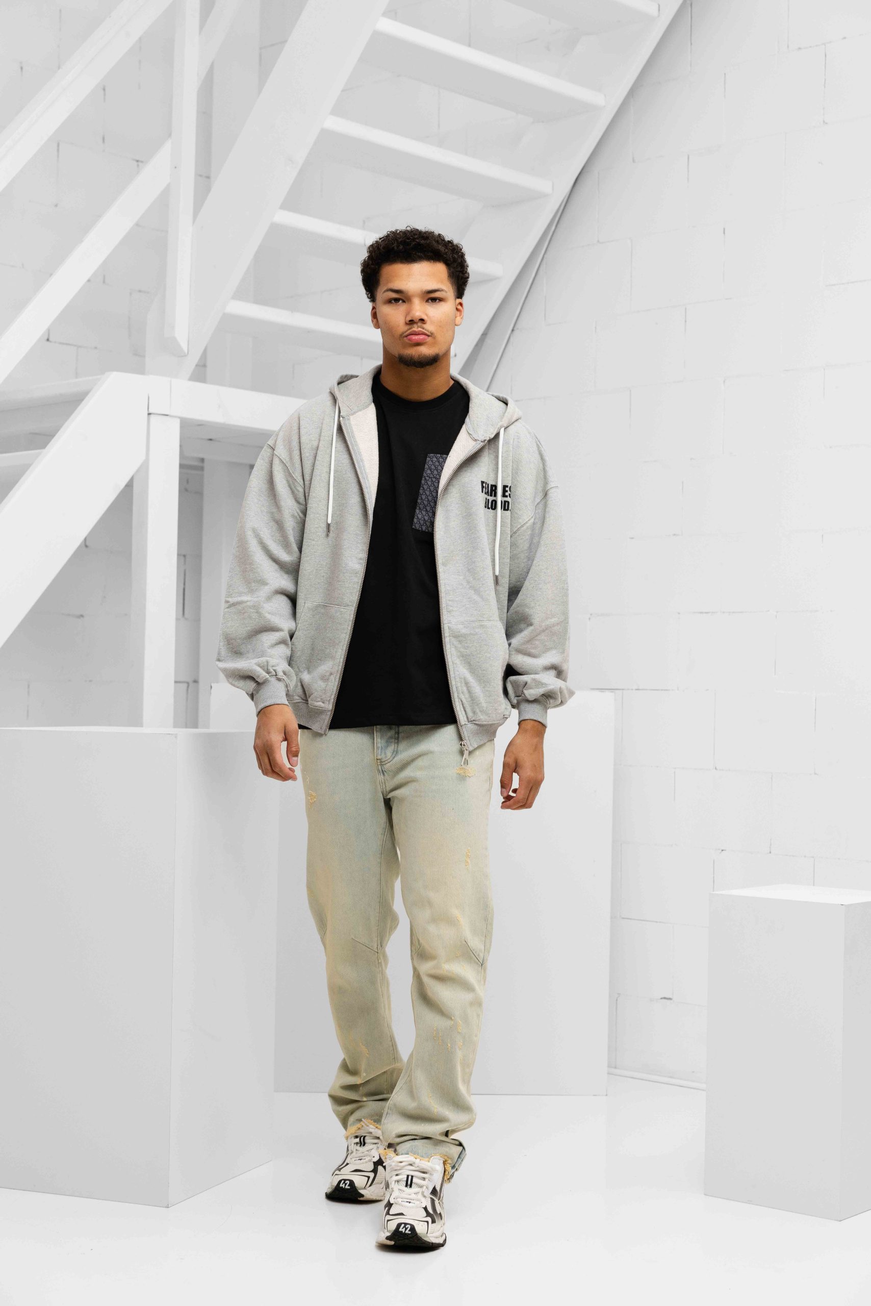 Fearless Blood Hooded Vintage Vest Heren Grijs
