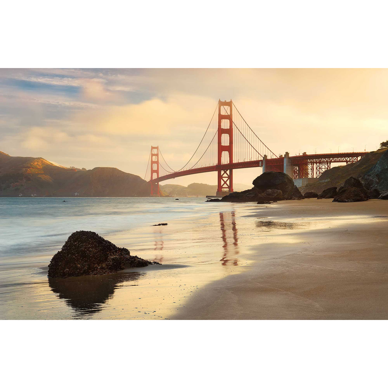 Vlies-Fototapete GOLDEN GATE - braun - 400x260 cm