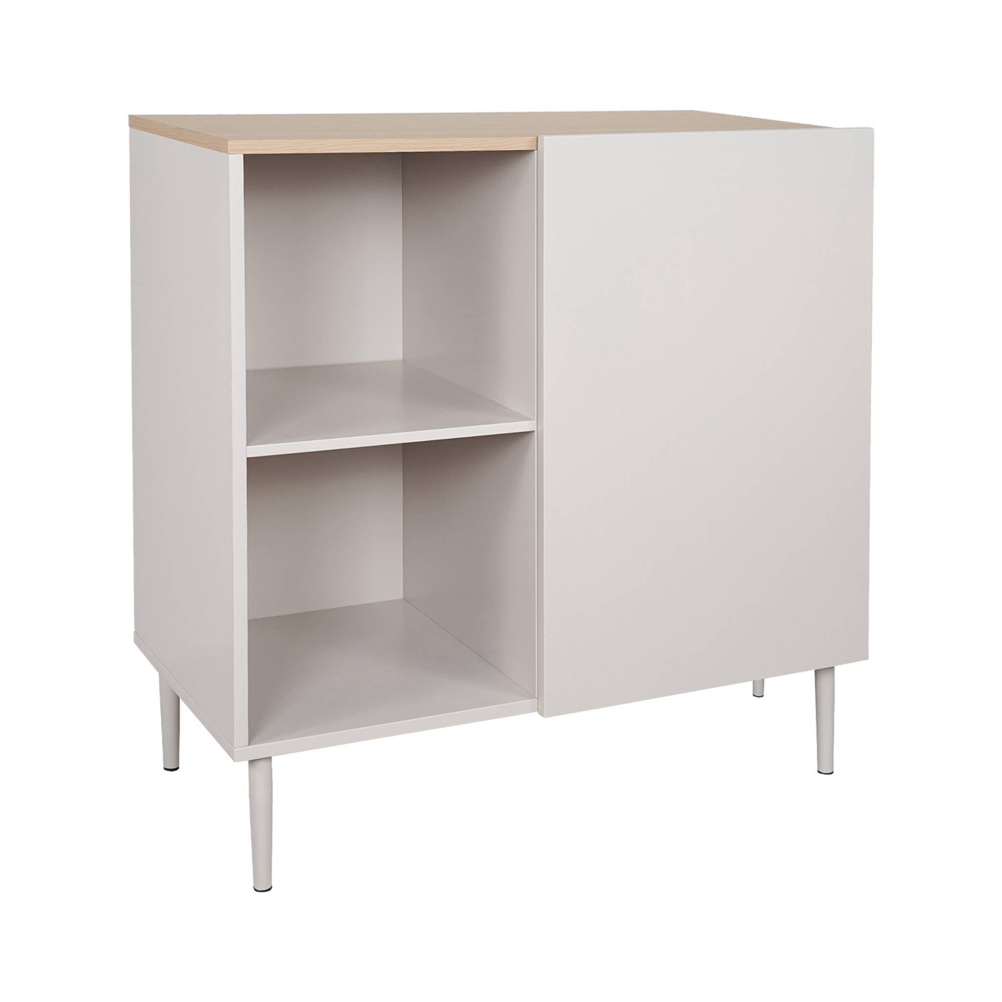 sweeek - Dressoir 1 deur metaal en houtdecor 80cm