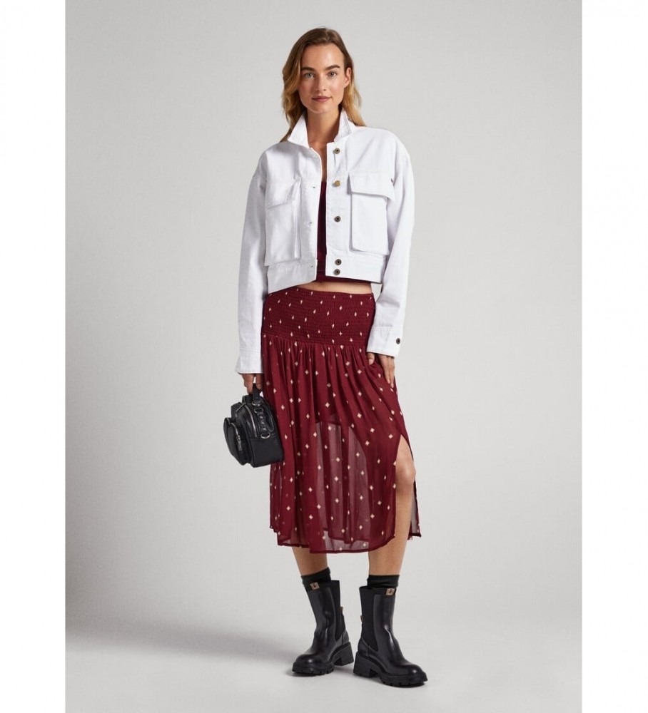 Saia Pepe Jeans Geneve cor bordô