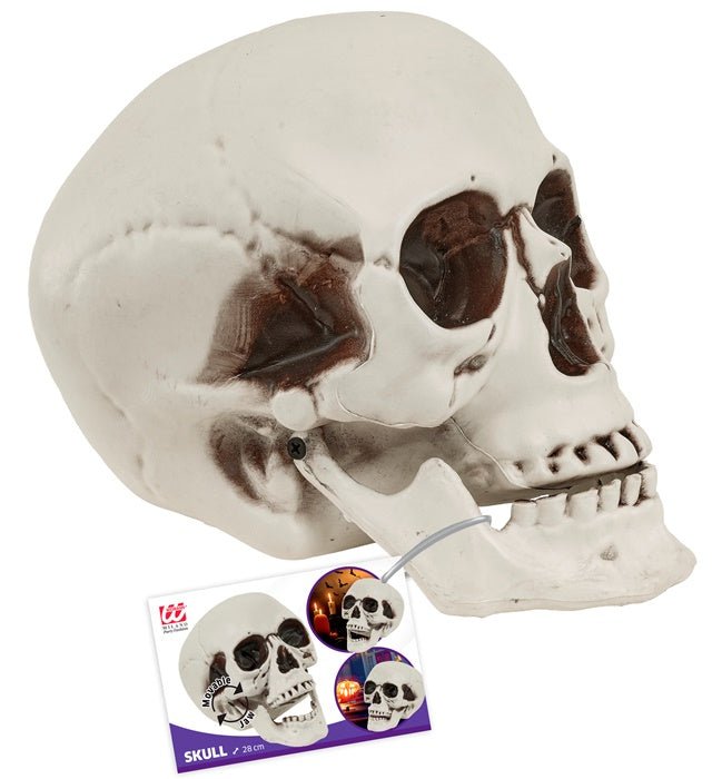 Halloween Schedel Met Beweegbare Kaak 28cm