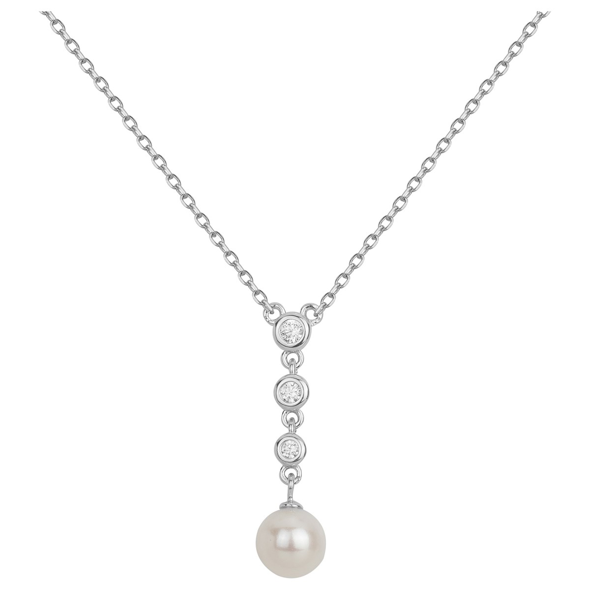 Collier en Argent avec perle d'eau douce blanc