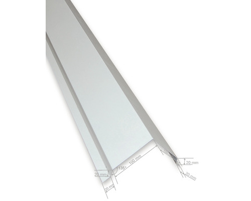 PRECIT buitenhoek voor sandwichpaneelwand, grijswit RAL 9002, 2000 mm x 120 mm x 120 mm