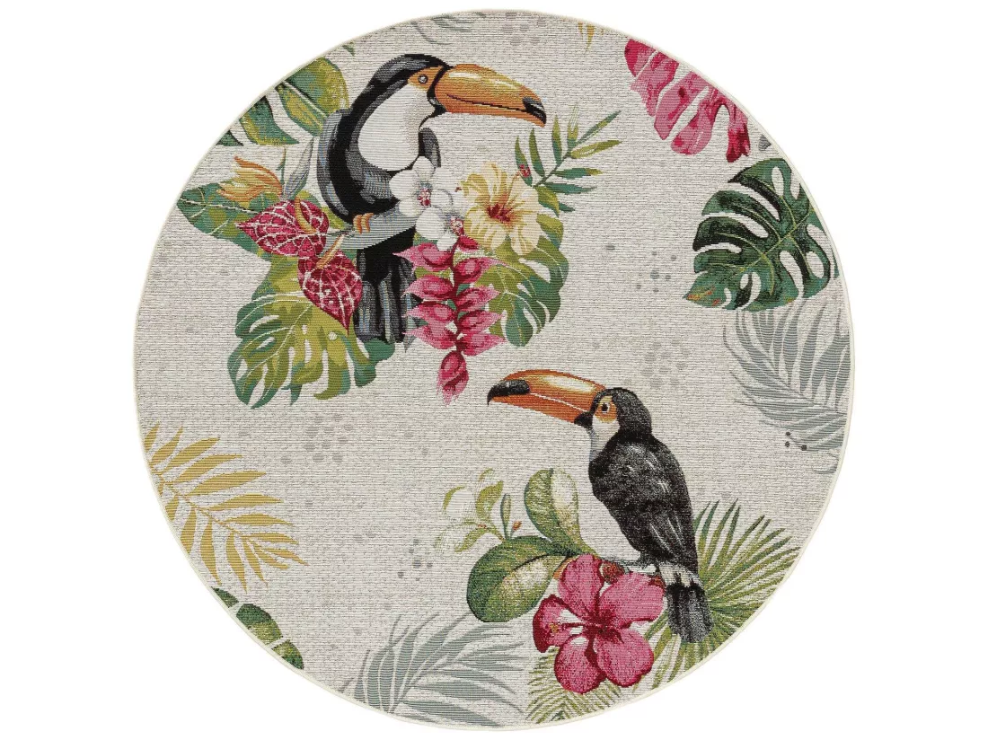 Tapis d'extérieur & intérieur rond Artis Multicouleur ø 160 cm rond