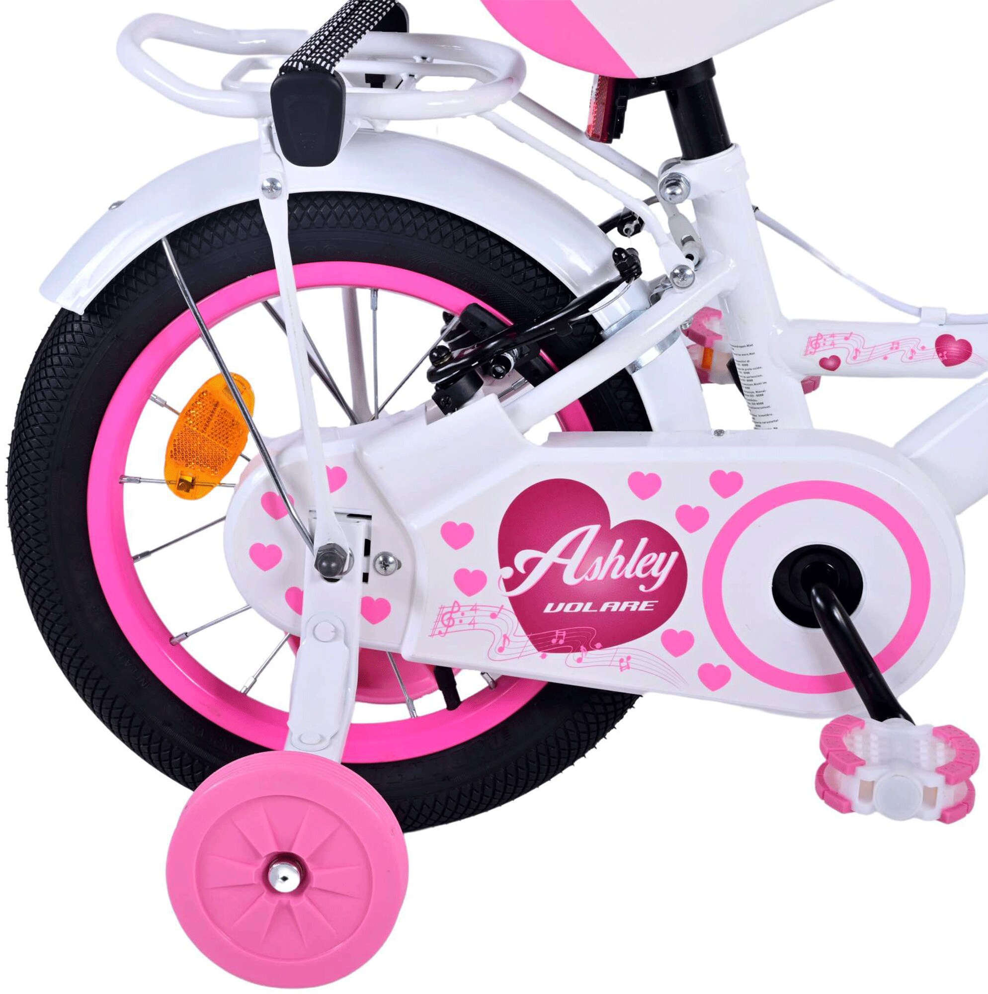 Volare Ashley 14 Zoll Kinderfahrrad Mädchen Jungen 3,5 - 5 Jahre Größe 98 - 110 cm Fahrrad Kinder