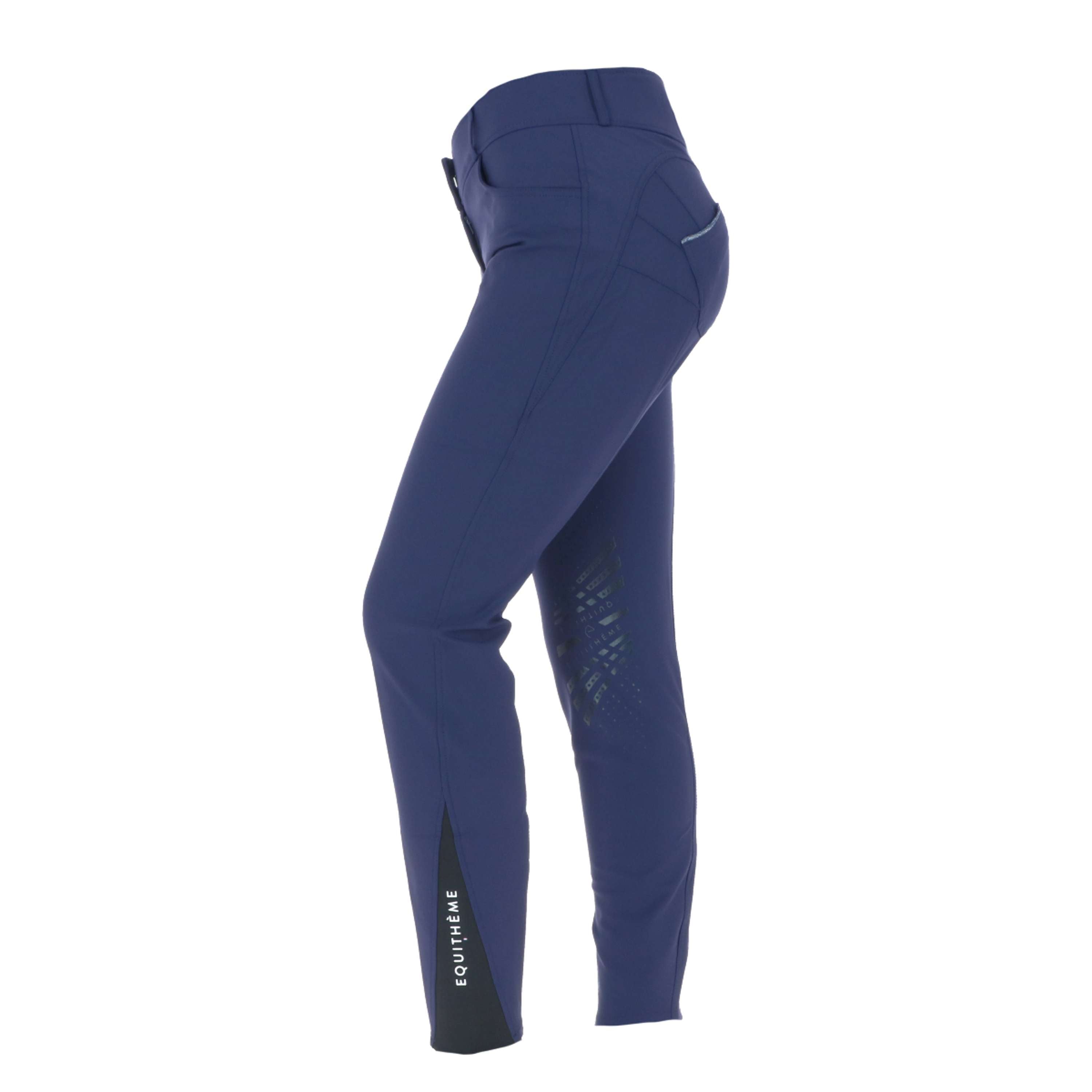 EQUITHÈME Rijbroek Bella Push-Up Siliconen Kniestukken Marineblauw