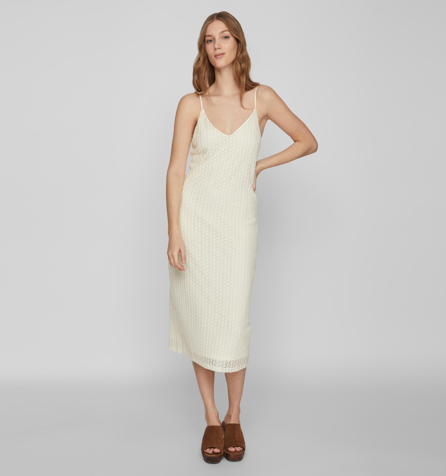 Midi jurk beige