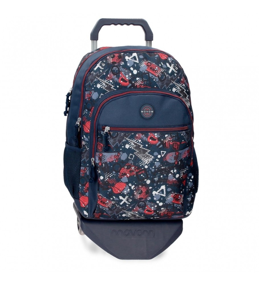 Movom Mochila Escolar MovomFree time con carro 46 cm marino