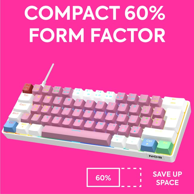 NOS C-450 Mini PRO RGB gaming-tastatur (Cotton Candy)