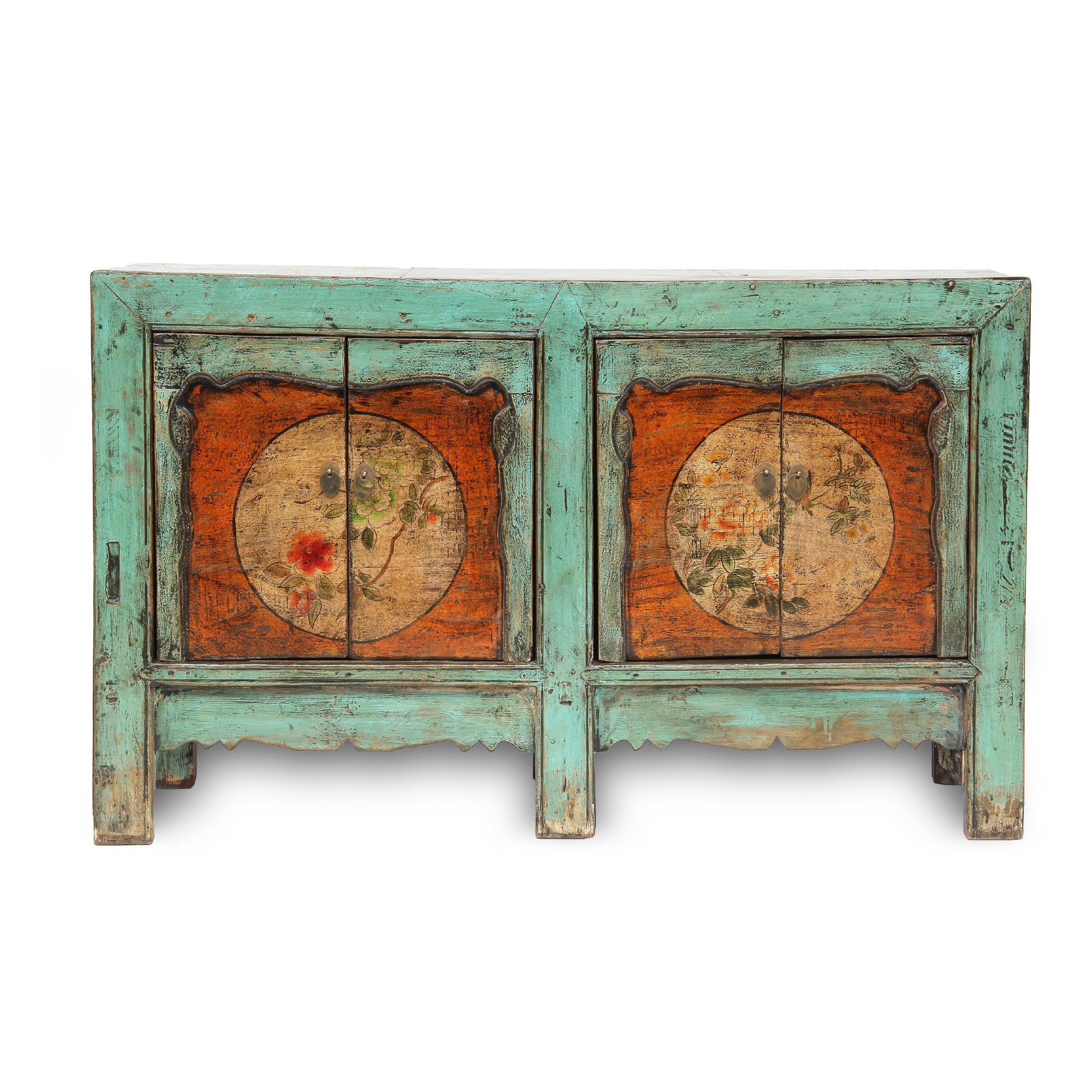 Sideboard 'Li Wei', 4 Türen, antikblau, T 43 cm, B 161 cm, H 83 cm von fischer's lagerhaus