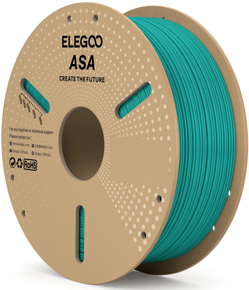 Elegoo  ASA Green, 1,75 mm / 1000 g    ASA Filament mit ausgezeichneter Festigkeit, Härte & Schlagzähigkeit in Green