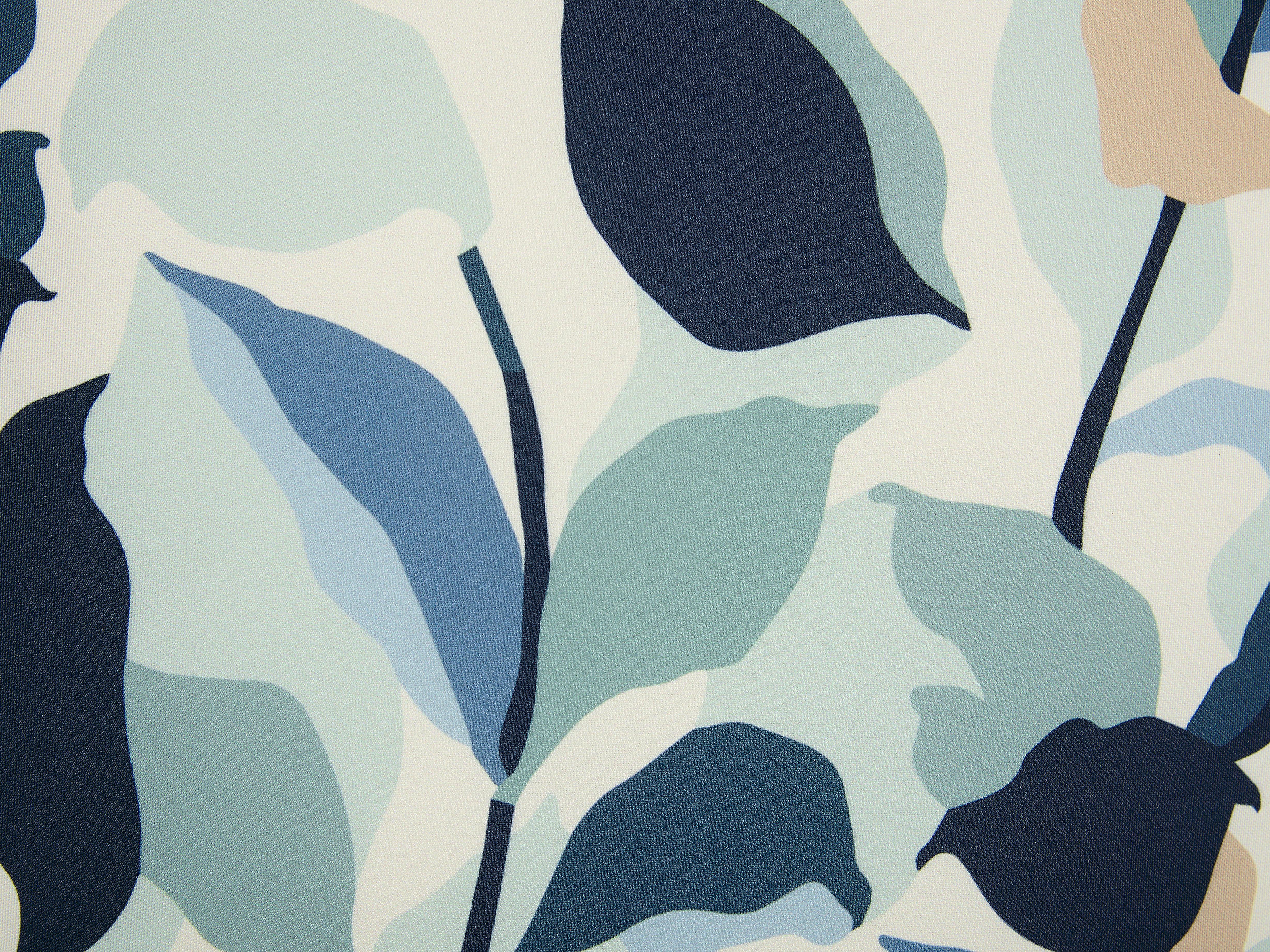Set van 2 tuinkussens VEGLINO bladpatroon 40 x 40 cm Blauw