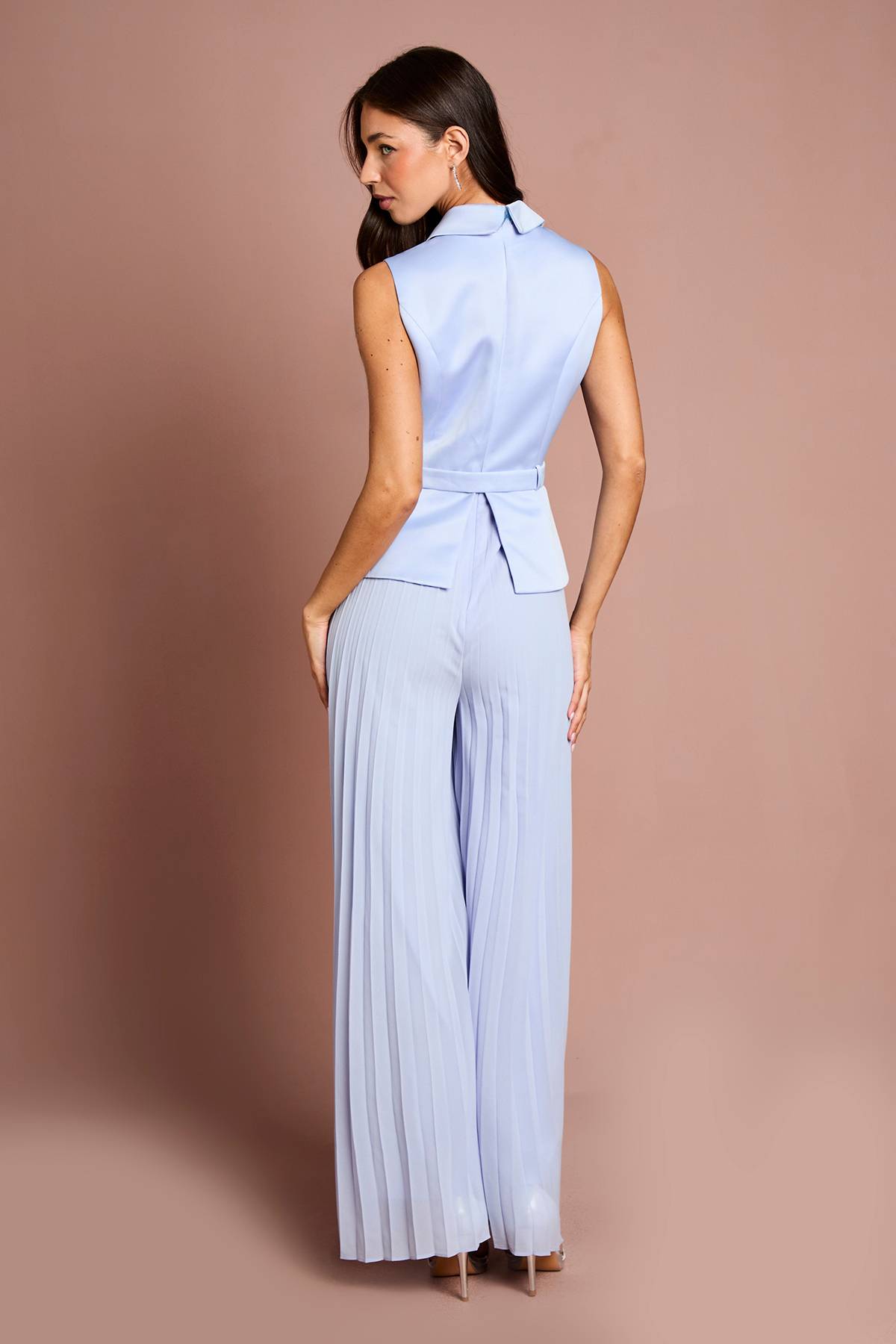 Coast Combinaison-pantalon En Georgette Plissée À Basque Et Col