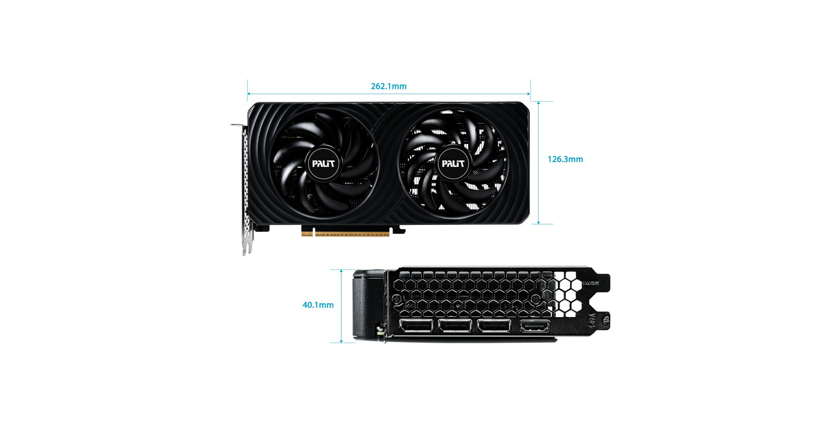 PalitGeForce RTX 5060 Dual grafische kaart  (DLSS 4, 3x DisplayPort, 1x HDMI 2.1)