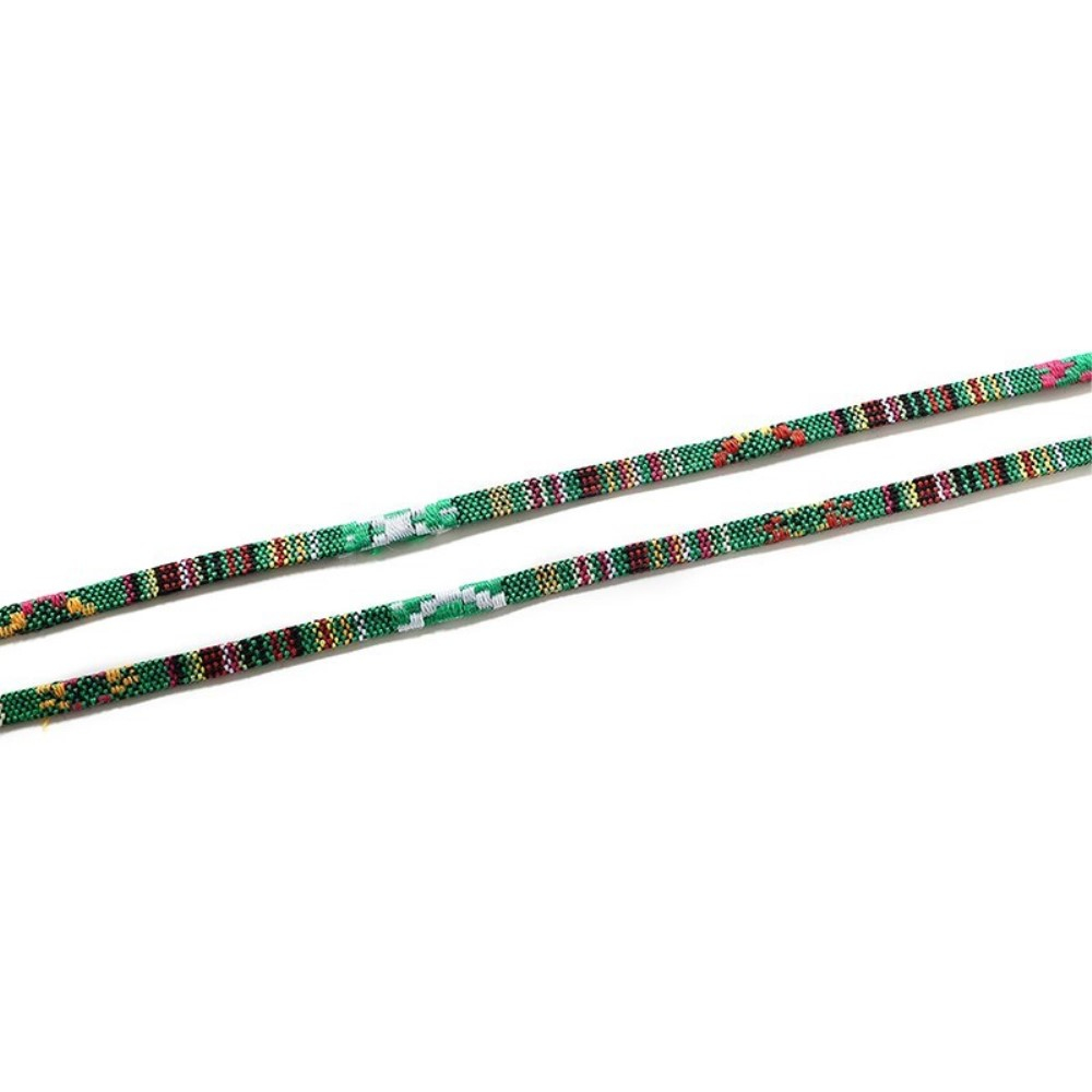 (70cm) Eyewear Halter Brillenkette Sonnenbrillenband aus Baumwolle im Ethno Style - Grün