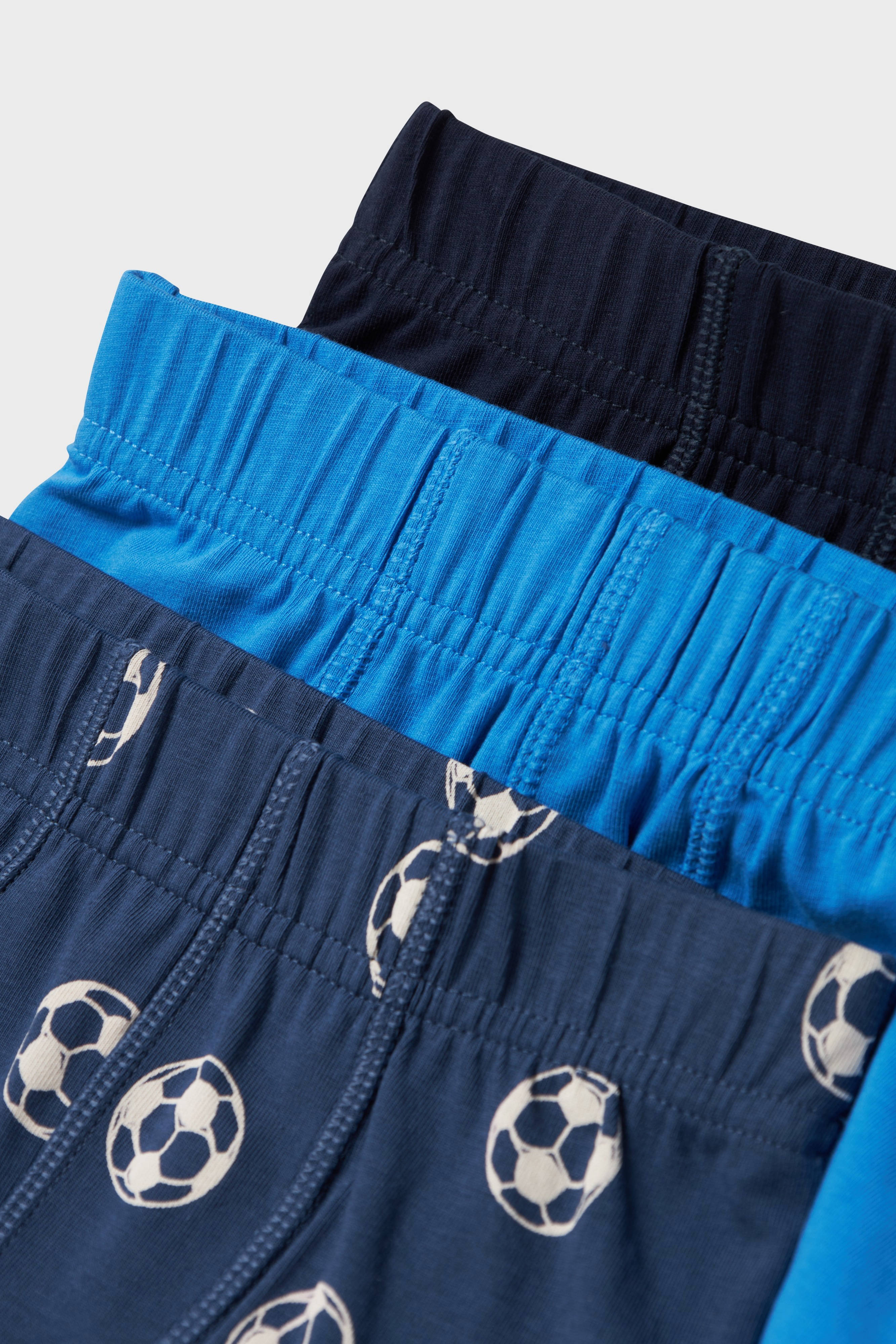 NAME IT boxershort NMMTIGHTS FOOTBALL - set van 3 donkerblauw/blauw/zwart