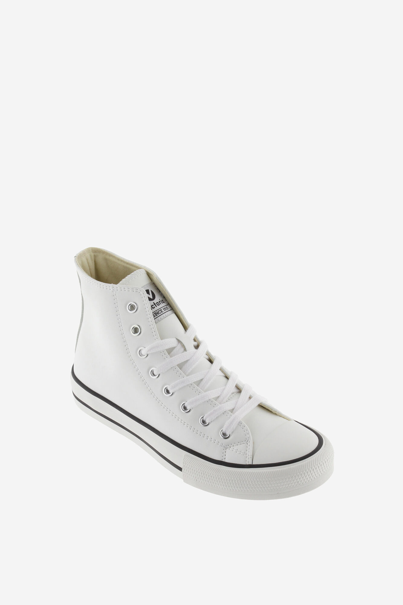 Bota de cano alto com efeito de couro