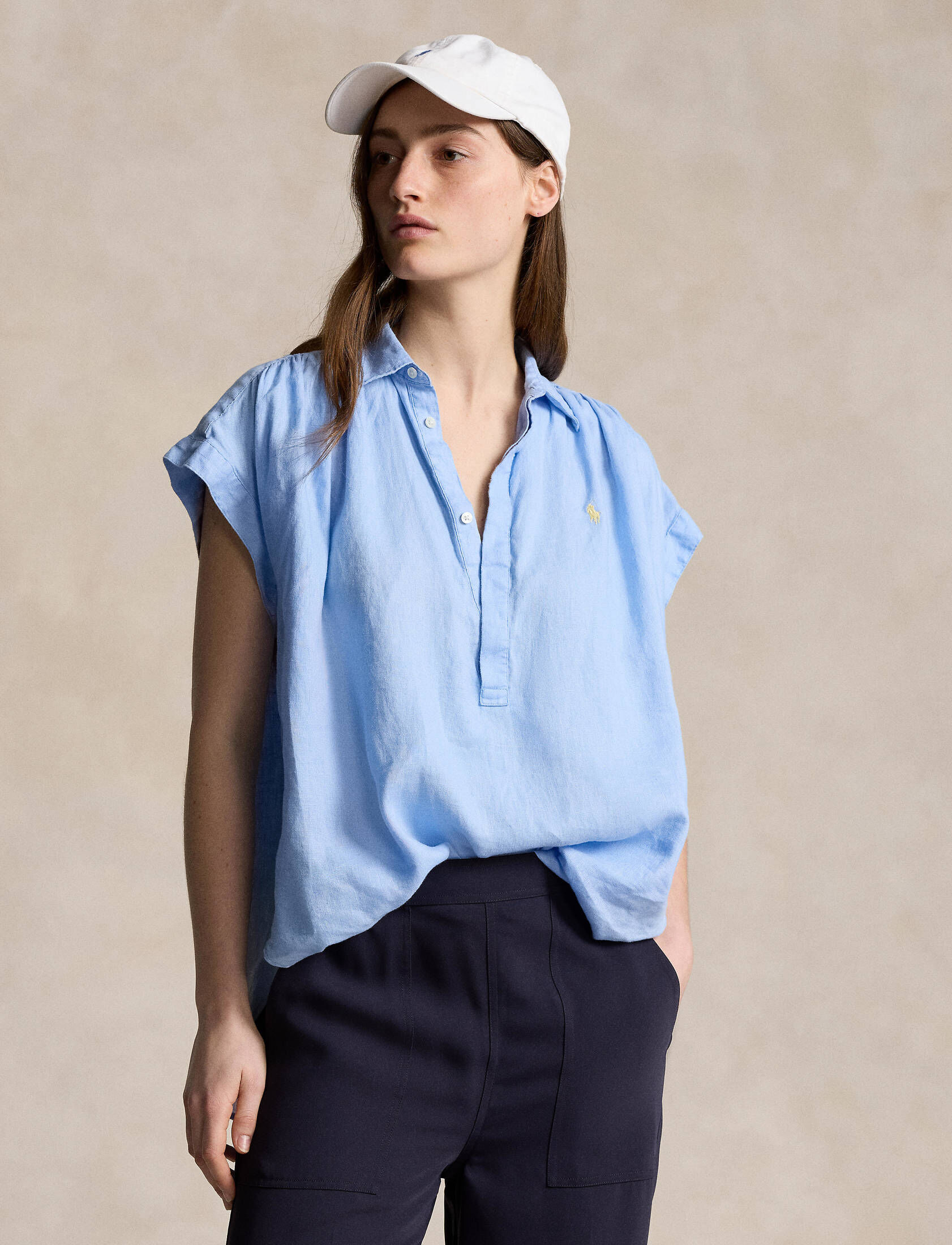 Polo Ralph Lauren| Damen Leinenbluse Kurzarm