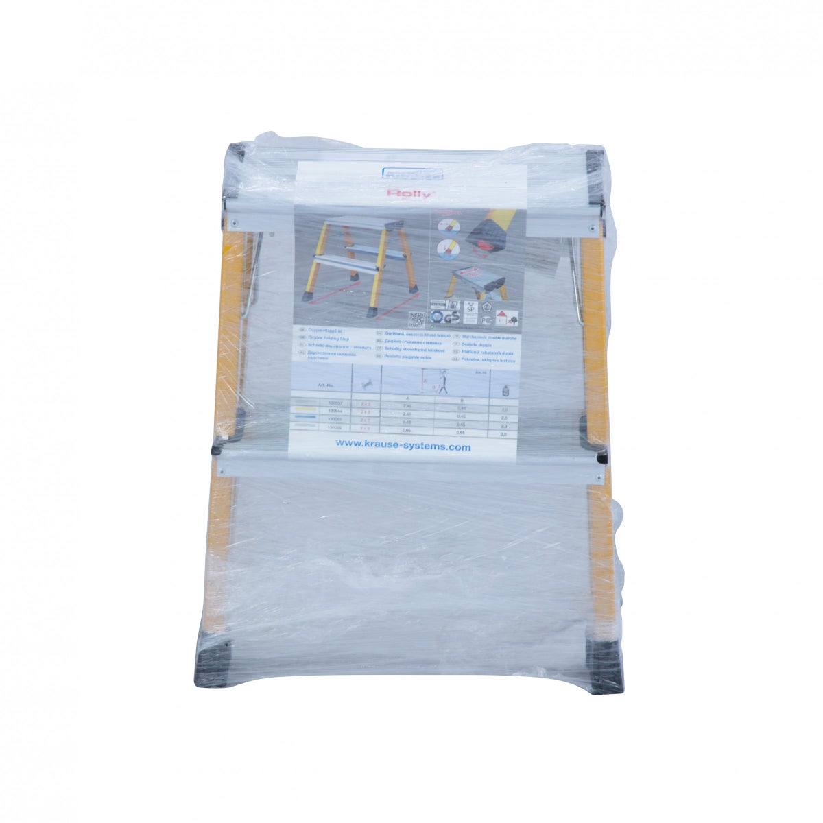 Krause Rolly Opvouwbare Trapkruk Geel 2x2 Treden