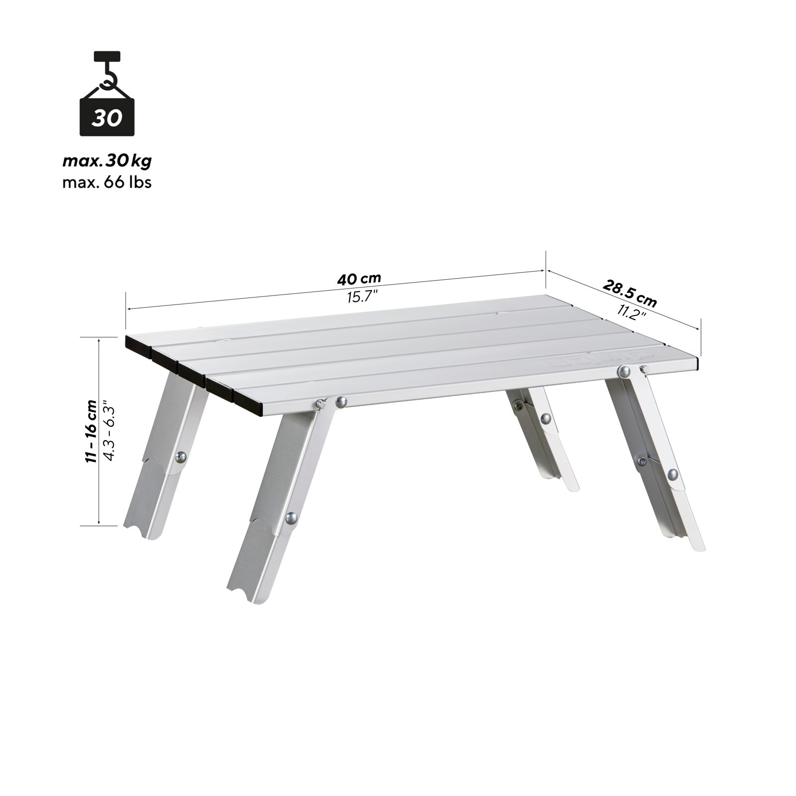 UQUIP Campingtisch Handy Mini Camping Angel Tisch Faltbar Verstellbar Leicht Alu