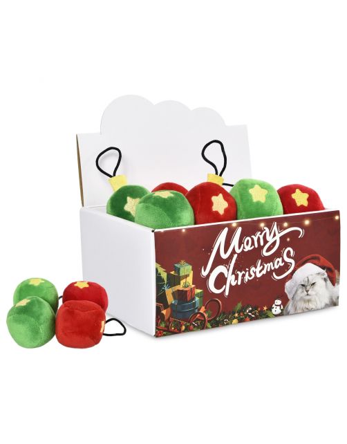 Adori Speeltje Xmas Kattenbal - Kattenspeelgoed - 4.5x11.5 cm Assorti